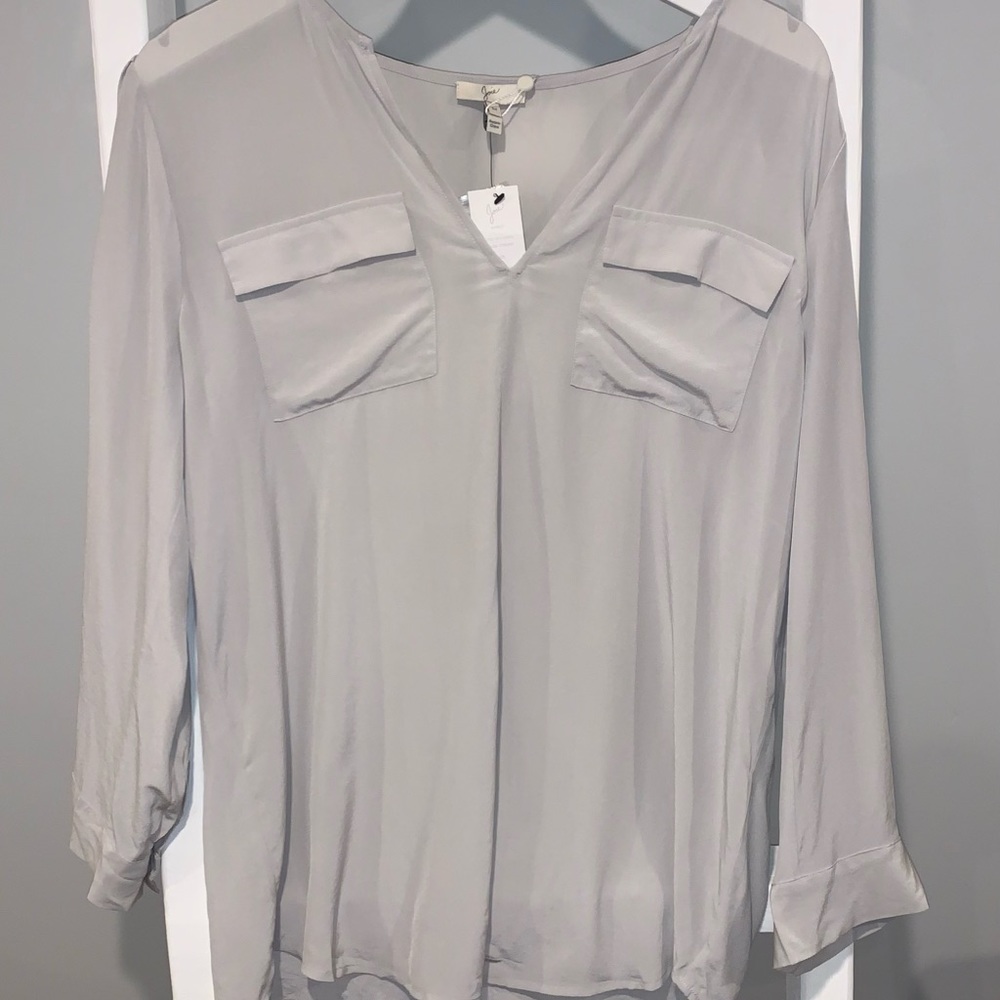 Joie Marlo Grey Silk Blouse
